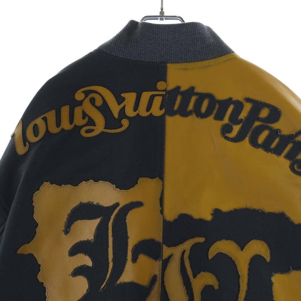LOUIS VUITTON(ルイヴィトン) 23SS ミックスキャンバスレザーボンバージャケット ジップアップブルゾン RM231 XS0 HOL76E ブラック/イエロー