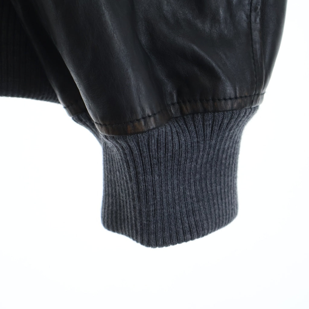 LOUIS VUITTON(ルイヴィトン) 23SS ミックスキャンバスレザーボンバージャケット ジップアップブルゾン RM231 XS0 HOL76E ブラック/イエロー