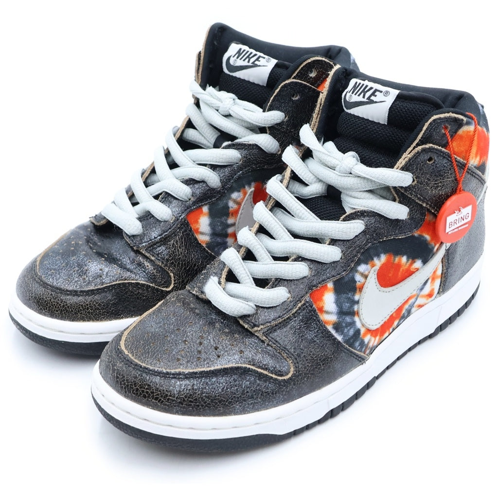 NIKE SB(ナイキエスビー) 【観賞用 2004年製】 DUNK HIGH HUF TIE-DYE 305050-102 ダンク ハフ タイダイ ハイカットスニーカー US8/26.0cm ブラック/レッド