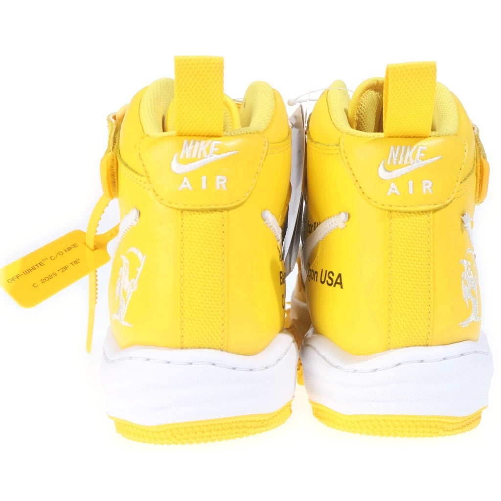 NIKE(ナイキ) ×OFF-WHITE AIR FORCE 1 MID SP LTHR DR0500-101 オフホワイト エア フォース ミッドカットスニーカー US11/29.0cm ホワイト/イエロー