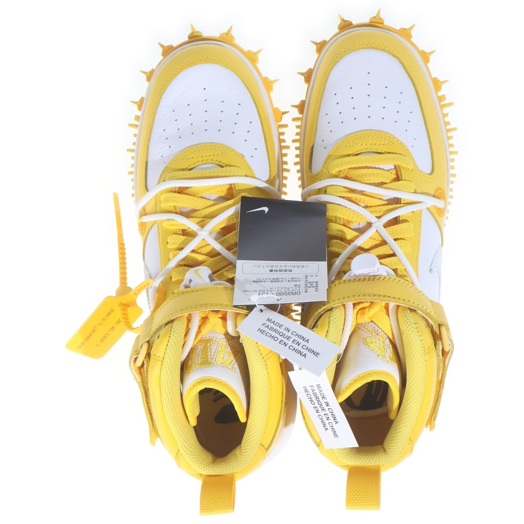 NIKE(ナイキ) ×OFF-WHITE AIR FORCE 1 MID SP LTHR DR0500-101 オフホワイト エア フォース ミッドカットスニーカー US11/29.0cm ホワイト/イエロー