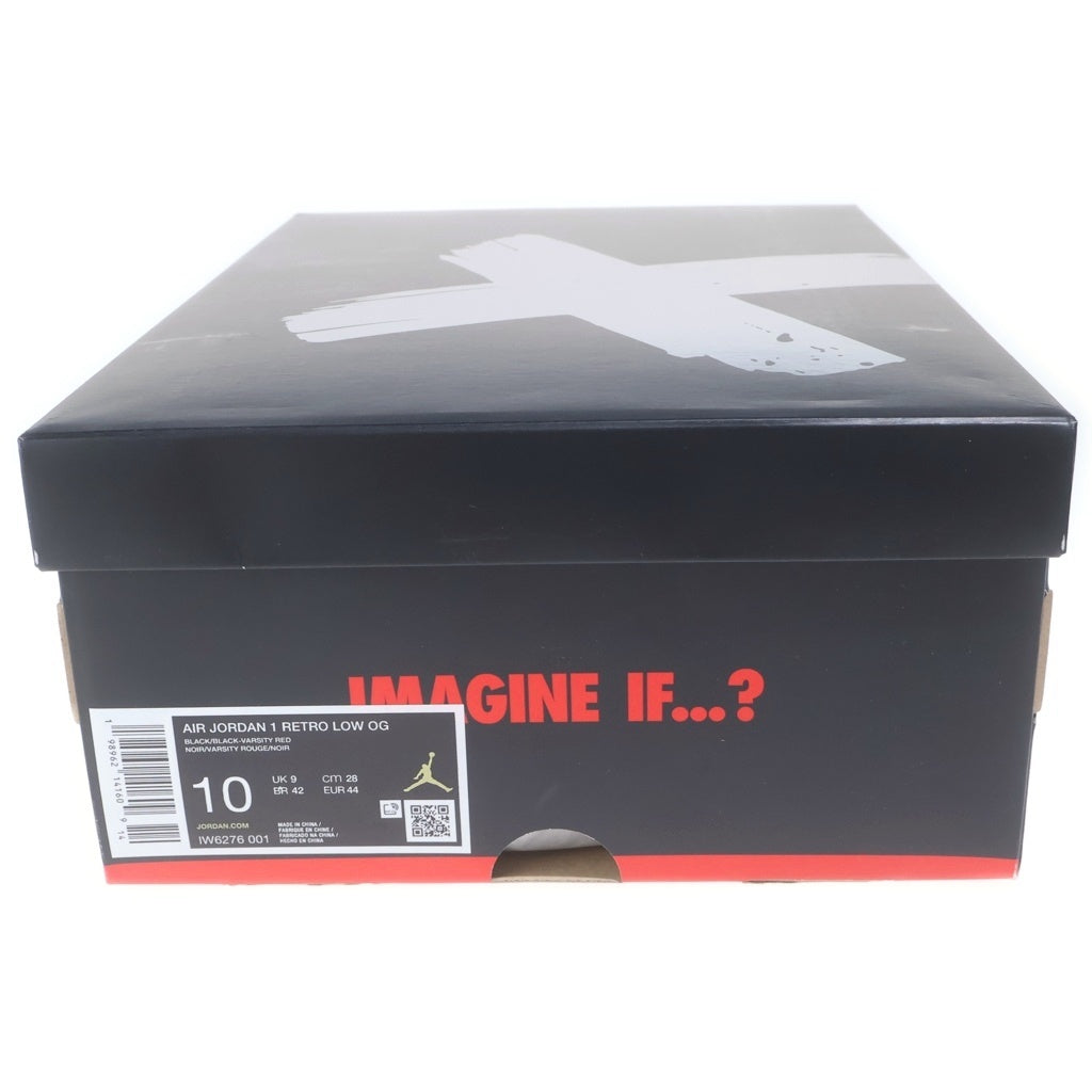 NIKE(ナイキ) AIR JORDAN RETRO LOW OG エアジョーダン 1 レトロ ローカットスニーカーUS10/28.0cm ブラック/レッド/ホワイト IW6276-001