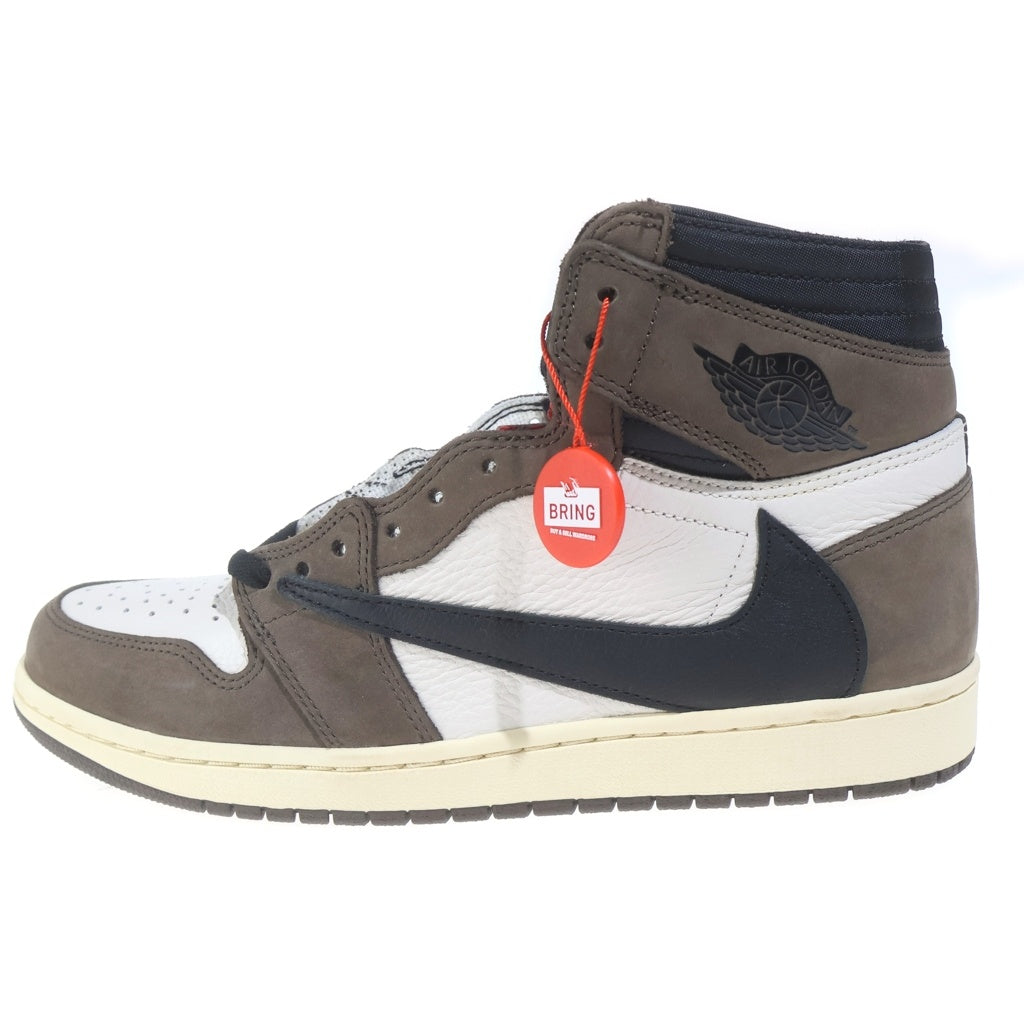 NIKE(ナイキ) ×TRAVIS SCOTT AIR JORDAN 1 RETRO HIGH OG TS SP トラヴィススコット エアジョーダン1 レトロ ハイカットスニーカー US10/28.0cm ブラウン/ホワイト CD4487-100
