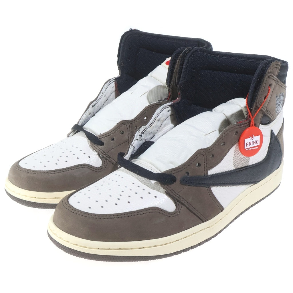 NIKE(ナイキ) ×TRAVIS SCOTT AIR JORDAN 1 RETRO HIGH OG TS SP トラヴィススコット エアジョーダン1 レトロ ハイカットスニーカー US10/28.0cm ブラウン/ホワイト CD4487-100