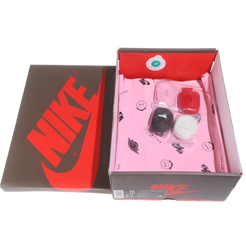 NIKE(ナイキ) ×TRAVIS SCOTT AIR JORDAN 1 RETRO HIGH OG TS SP トラヴィススコット エアジョーダン1 レトロ ハイカットスニーカー US10/28.0cm ブラウン/ホワイト CD4487-100