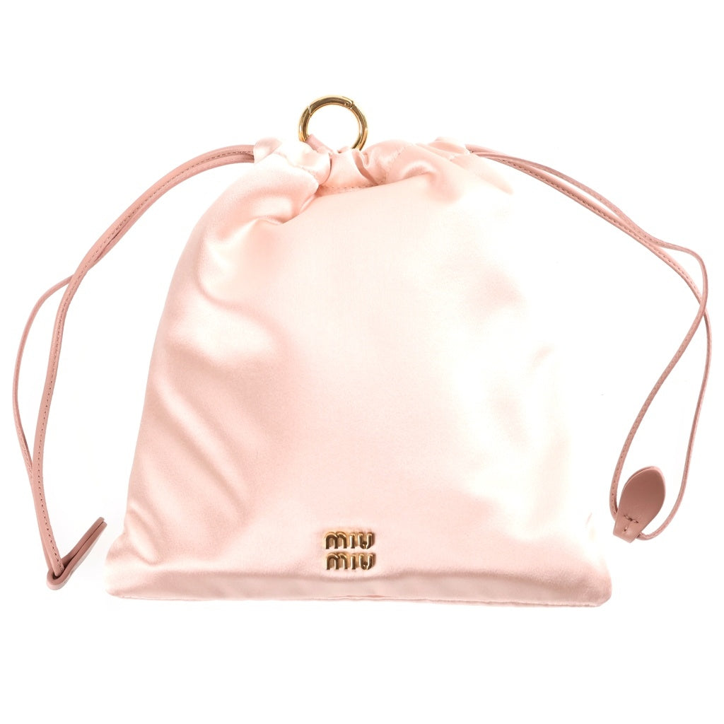 miumiu(ミュウミュウ) シルクサテン 巾着 ポーチ ミニバッグ 5NG010 ピンク レディース