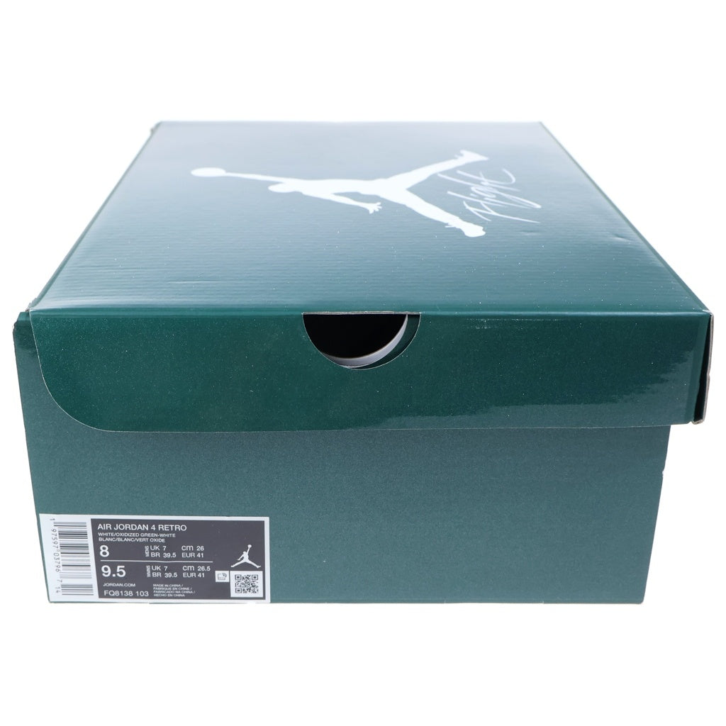 NIKE(ナイキ) AIR JORDAN 4 RETRO OXIDIZED GREEN FQ8138-103 エアジョーダン4 レトロ オキシダイズドグリーン ハイカットスニーカー US8/26.0cm ホワイト/グリーン