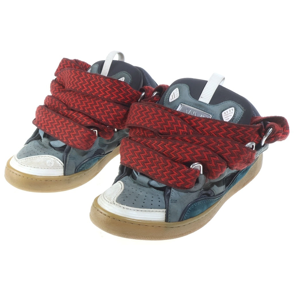 LANVIN(ランバン) Leather Curb Sneakers レザーカーブスニーカーズ ローカットスニーカー ブルー/レッド 40