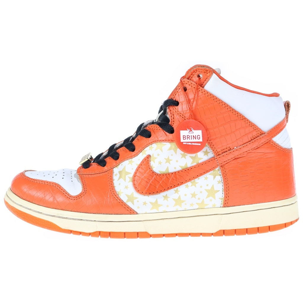NIKE(ナイキ) 【観賞用2003年製】×SUPREME DUNK HIGH PRO SB シュプリーム ダンク プロ ハイカットスニーカー US10/28cm オレンジ/ホワイト 307385-181
