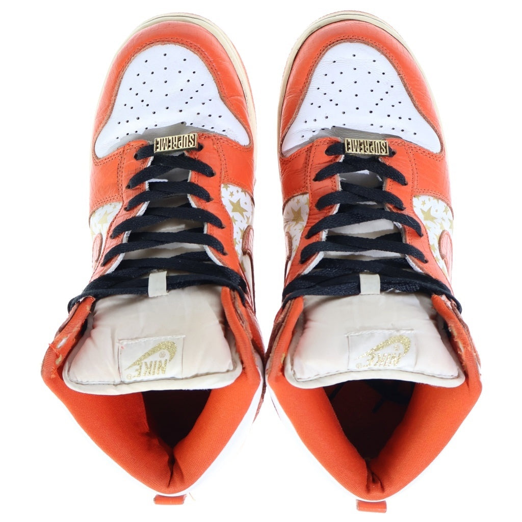 NIKE(ナイキ) 【観賞用2003年製】×SUPREME DUNK HIGH PRO SB シュプリーム ダンク プロ ハイカットスニーカー US10/28cm オレンジ/ホワイト 307385-181
