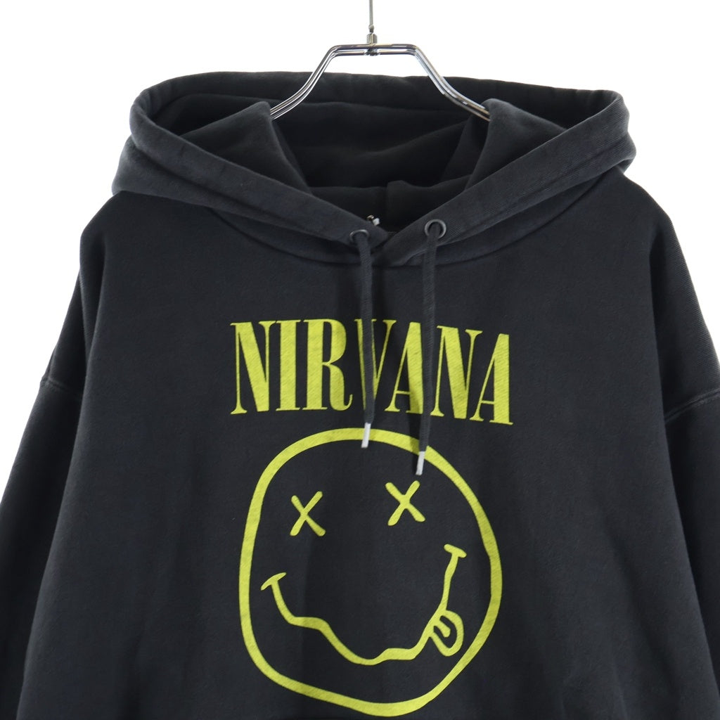 WIND AND SEA(ウィンダンシー) Nirvana Smiley Hooded Sweatshirt ニルヴァーナスマイリー プルオーバーパーカー グレー WDS-O-NVN-26-Q1-CS-01