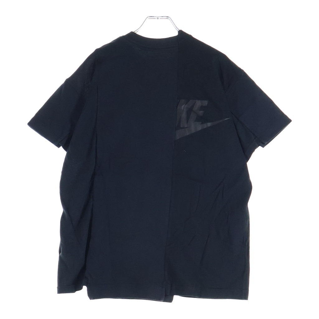 NIKE(ナイキ) ×sacai 再構築ロゴプリント クルーネック半袖Tシャツカットソー ブラック CD6310-010