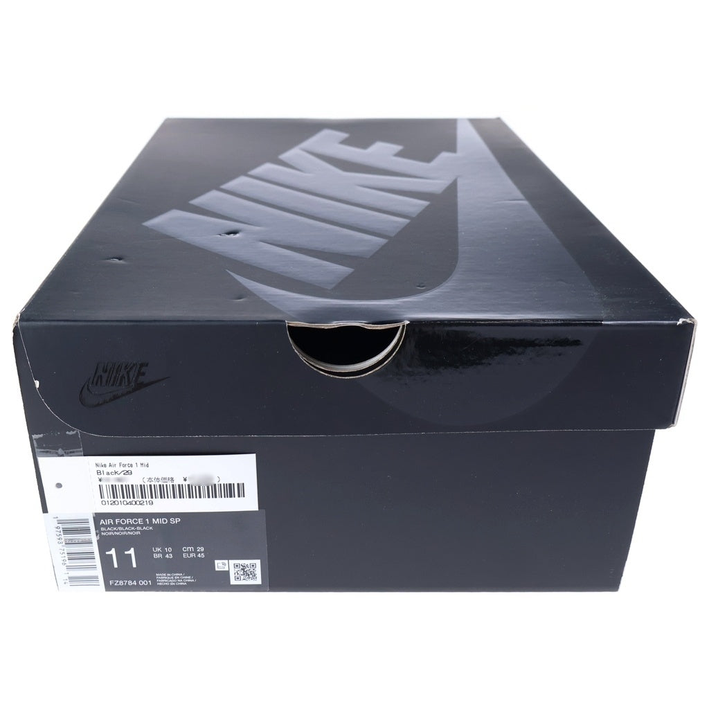 NIKE(ナイキ) ×SUPREME AIR FORCE1 MID SP FZ8784-001 シュプリーム エアフォース1 ミッドカットスニーカー US11/29.0cm ブラック