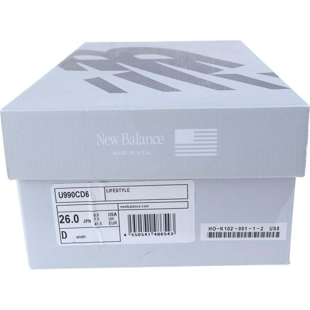 New Balance(ニューバランス) ×COMME DES GARCONS HOMME 990V6 WHITE U990CD6 コムデギャルソンオム ローカットスニーカー US8/26.0cm ホワイト