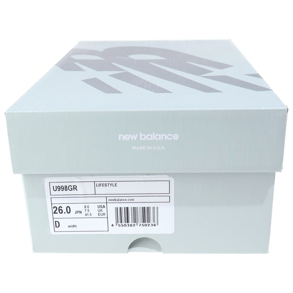 New Balance(ニューバランス) U998GR スエード ローカットスニーカー US8/26.0cm グレー