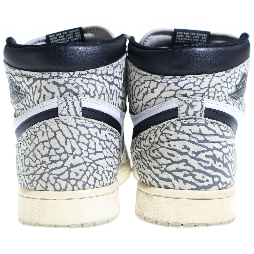 NIKE(ナイキ) IR JORDAN 1 RETRO HIGH OG WHITE CEMENT ELEPHANT エアジョーダン1 ホワイトセメント サファリ ハイカットスニーカー グレー DZ5485-052 US10.5/28.5cm