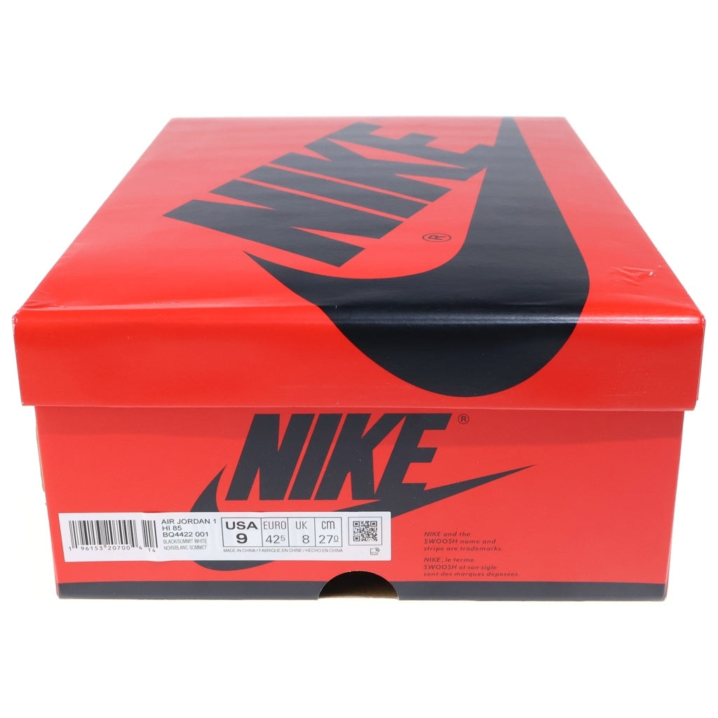NIKE(ナイキ) AIR JORDAN 1 HI BLACK/WHITE エアジョーダン1 85 パンダ ハイカットスニーカー ブラック/ホワイト US9/27cm BQ4422‐001