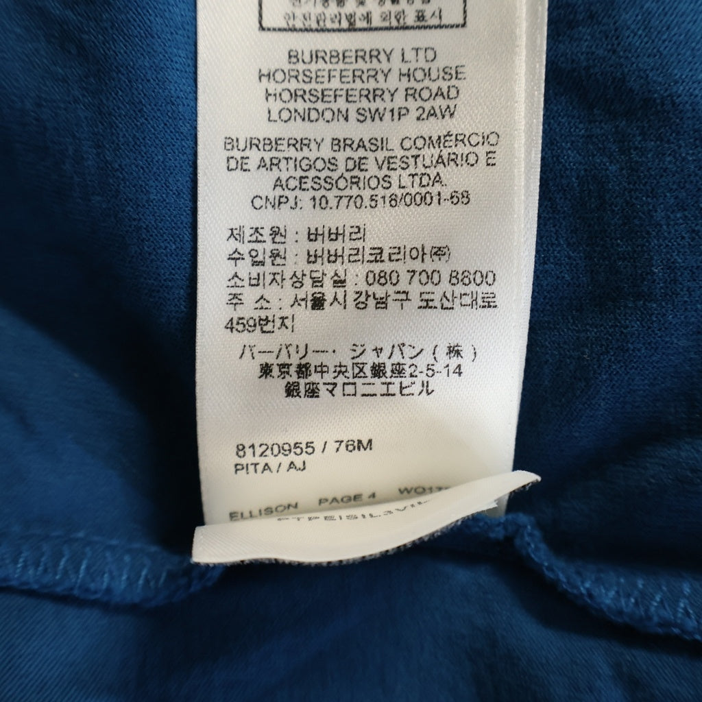 BURBERRY(バーバリー) フロントメガチェックプリント 半袖Tシャツカットソー ブルー 8120955