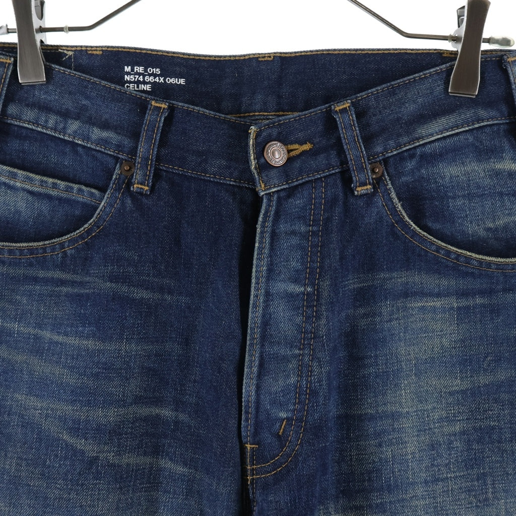 CELINE(セリーヌ) 24SS Destroyed Blue Marble Wash Denim デストロイド ブルーマーブルウォッシュ デニムパンツ インディゴ N574 664X 06UE