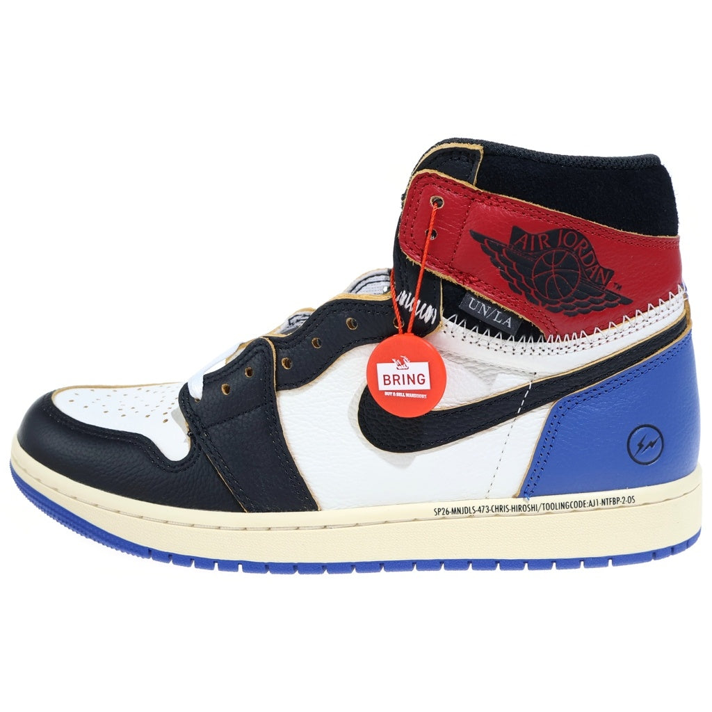 NIKE(ナイキ) FRAGMENT DESIGN×UNION AIR JORDAN 1 フラグメントデザイン ユニオン エアジョーダン1 ハイカットスニーカー US9.5/27.5cm ブルー/ブラック/ホワイト IO7847-002