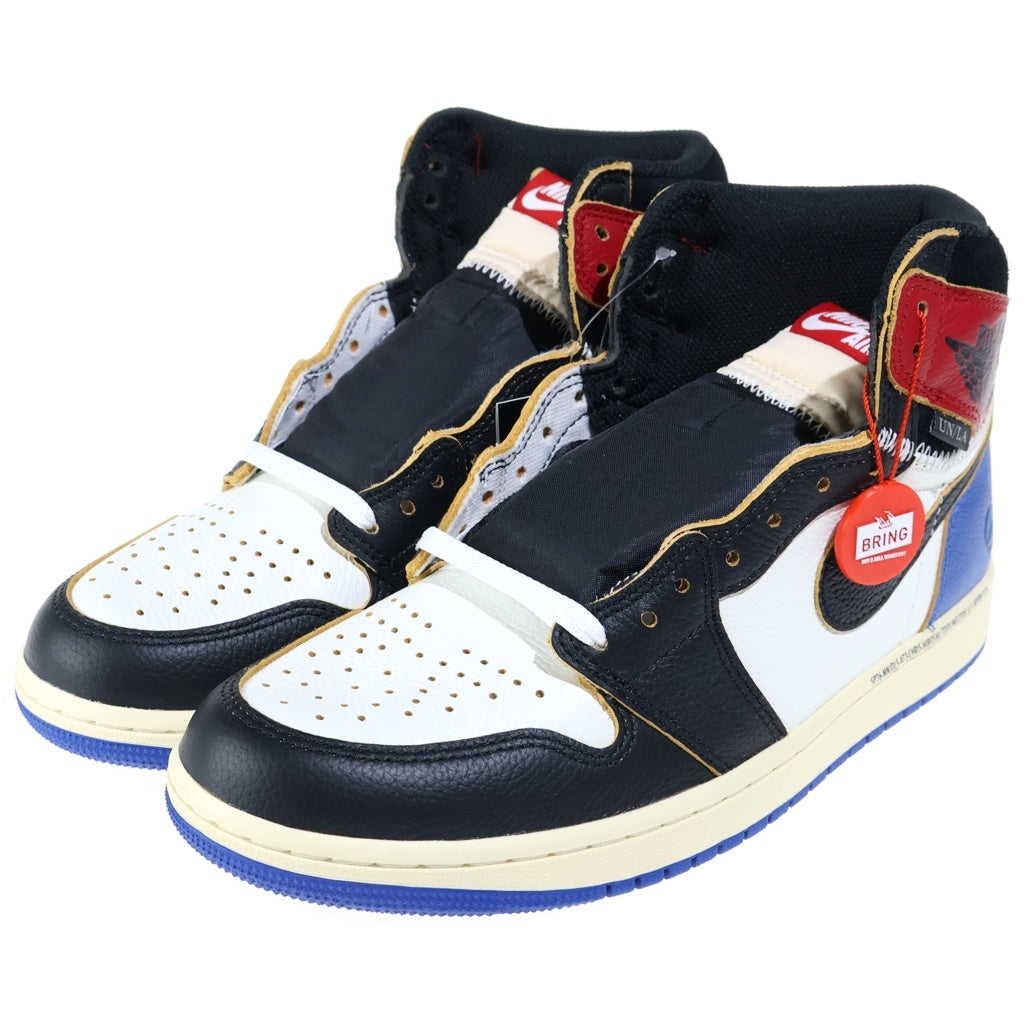 NIKE(ナイキ) FRAGMENT DESIGN×UNION AIR JORDAN 1 フラグメントデザイン ユニオン エアジョーダン1 ハイカットスニーカー US9.5/27.5cm ブルー/ブラック/ホワイト IO7847-002
