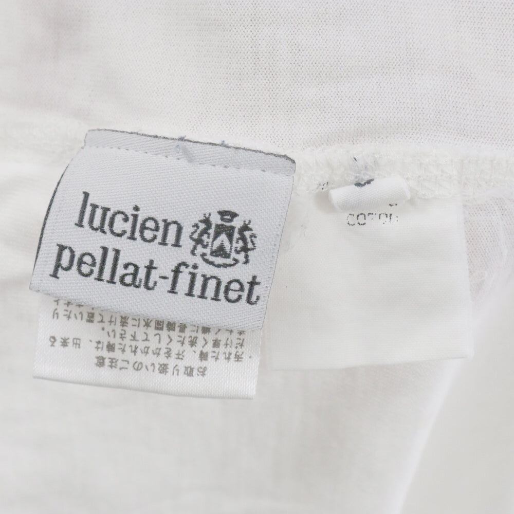 lucien pellat-finet(ルシアンペラフィネ) スタースカルバックプリント Vネック半袖Tシャツカットソー ホワイト