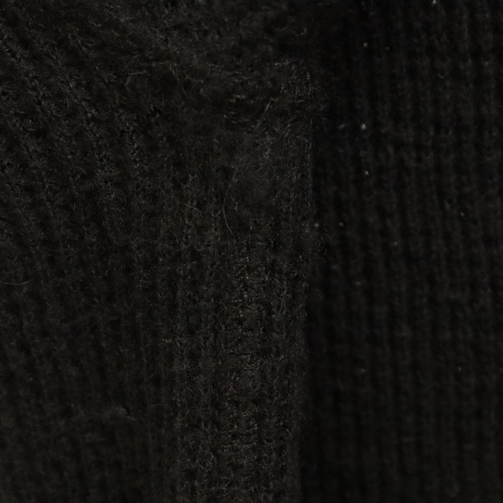 lucien pellat-finet(ルシアンペラフィネ) スカル刺繍 カシミヤ混半袖ニットセーター ブラック
