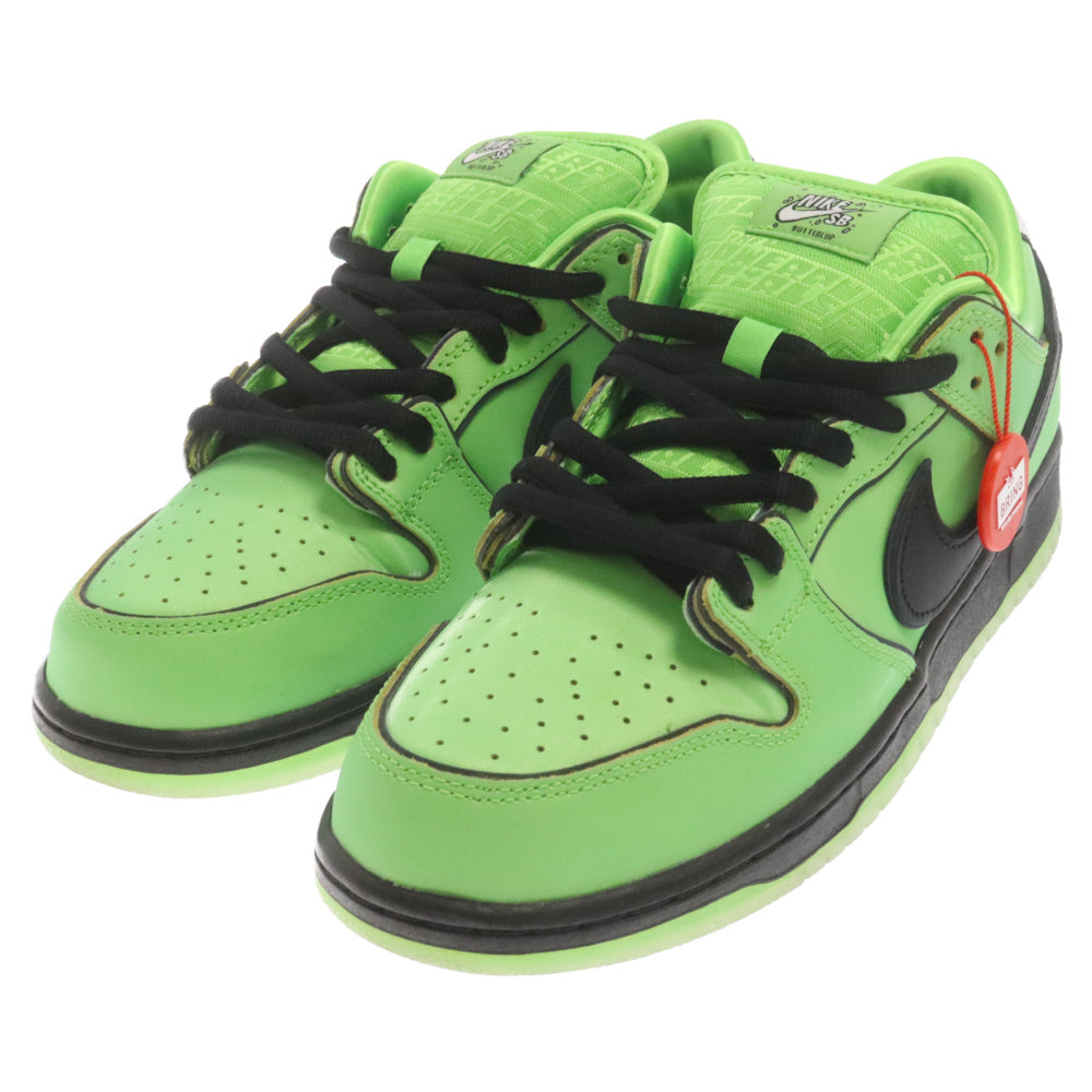 NIKE SB(ナイキエスビー) × パワーパフガールズ SB ダンク ロー プロ QS バターカップ ローカットスニーカー Z8319-300 グリーン