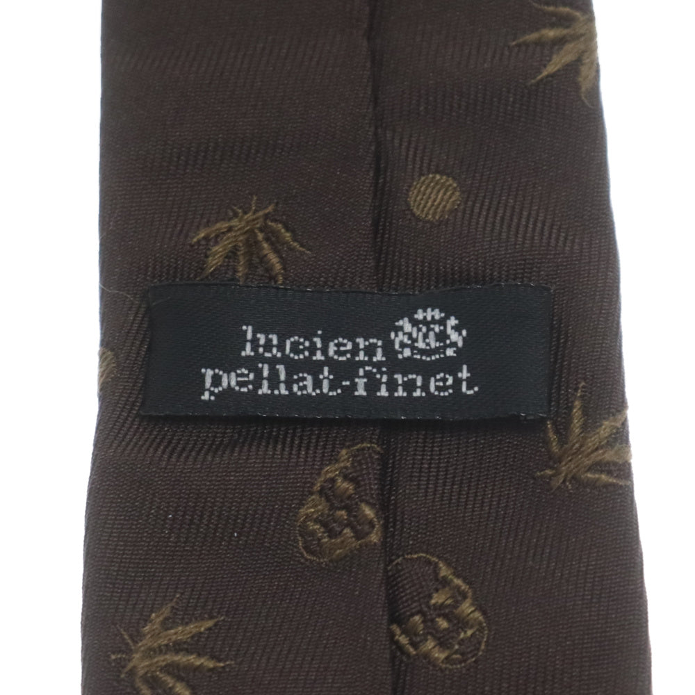 lucien pellat-finet(ルシアンペラフィネ) マルチ総柄刺繍 タイ ブラウン