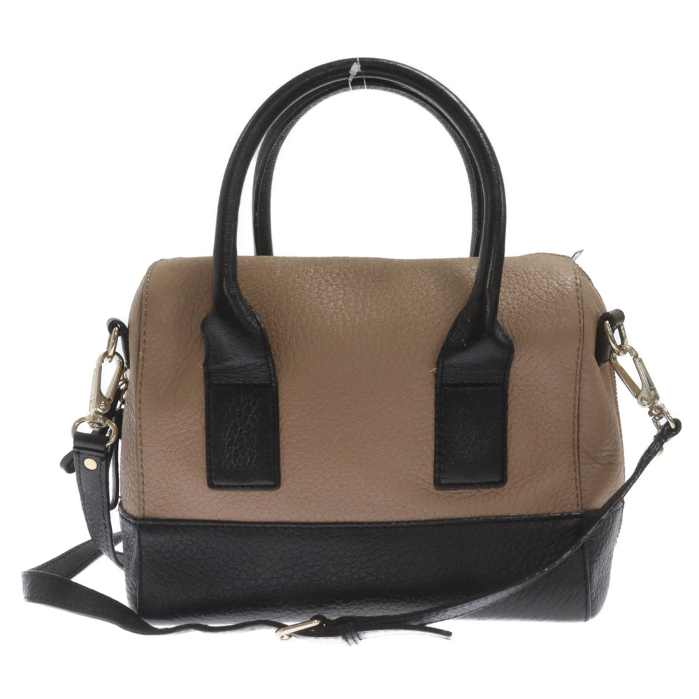 Kate Spade(ケイトスペード) レザー バイカラー 2WAY ショルダーバッグ ハンドバッグ ベージュ/ブラック mag20024