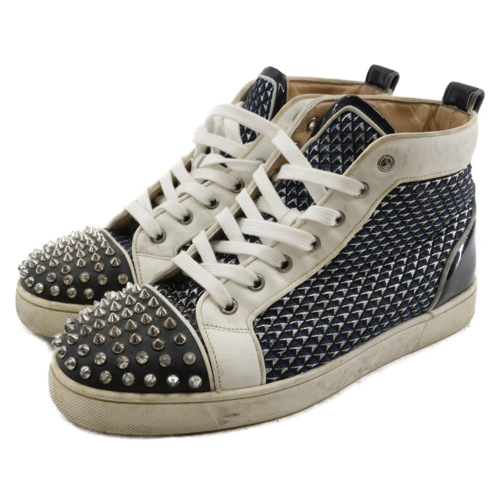 CHRISTIAN LOUBOUTIN(クリスチャンルブタン) スタッズスパイク ハイカットスニーカー ホワイト/ブラック