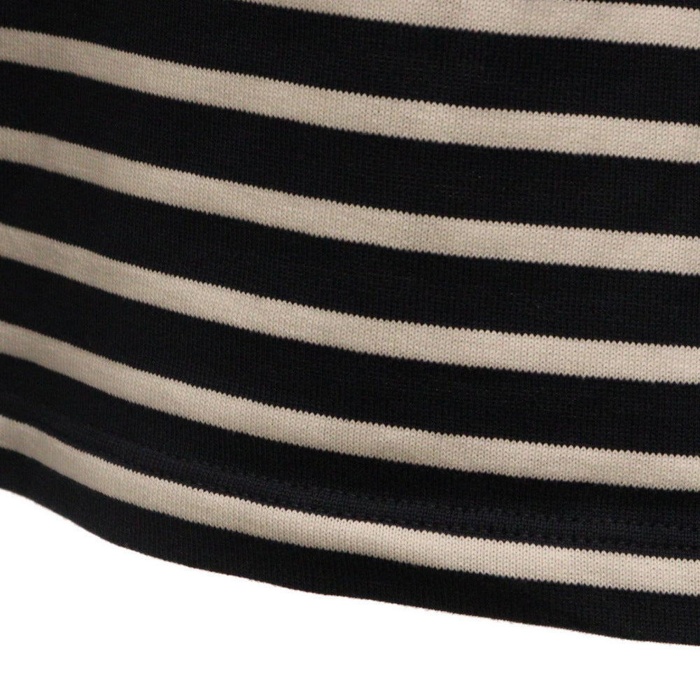 CELINE(セリーヌ) 24SS TRIOMPHE T-SHIRT IN STRIPED COTTON JERSEY ストライプ コットンジャージートリオンフ 長袖Tシャツ ロンT 2X43M879Y.01WN ネイビー/ホワイト
