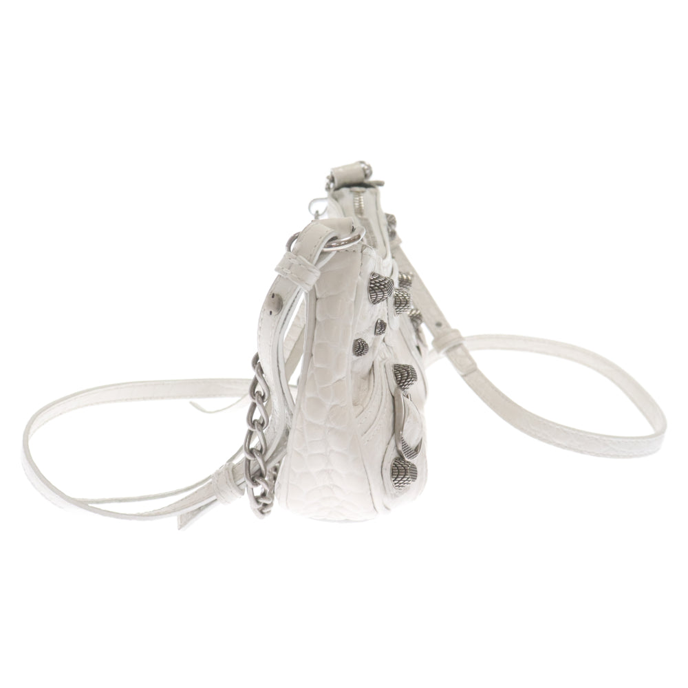 BALENCIAGA(バレンシアガ) LE CAGOLE MINI ルカゴール チェーンハンドバッグ レザー ミニ ショルダー バッグ レディース 695814 9016 ホワイト