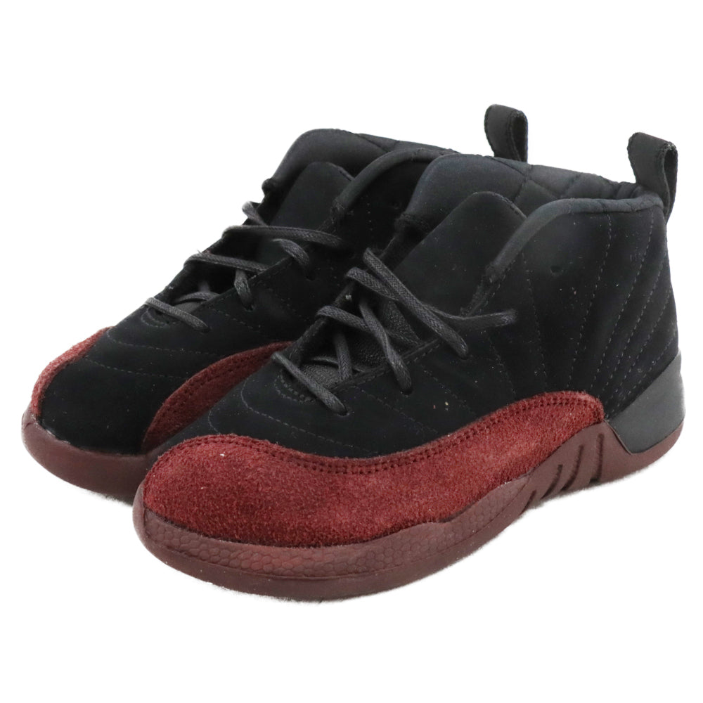 NIKE(ナイキ) ×A Ma Mani?re TD Air Jordan 12 Black and Burgundy Crush ×アママニエール TDエアジョーダン12 ハイカットスニーカー キッズ FB2687-001 US10C/16.0cm