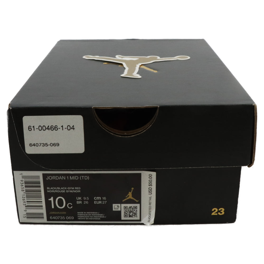 NIKE(ナイキ) TD AIR JORDAN 1 MID CHICAGO BLACK TOE エアジョーダン1 ミッド シカゴブラックトゥ ミッドカットスニーカー キッズ 640735-069 US10C/16.0cm