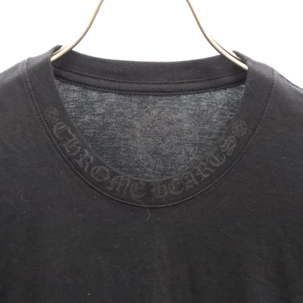 CHROME HEARTS(クロムハーツ) Neck Logo L/S TEE ネックロゴ スリーブプリント 長袖Tシャツ クルーネックカットソー ブラック