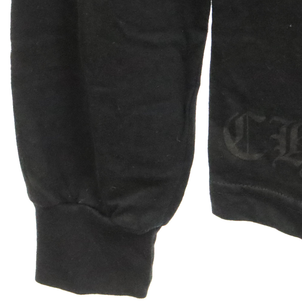 CHROME HEARTS(クロムハーツ) Neck Logo L/S TEE ネックロゴ スリーブプリント 長袖Tシャツ クルーネックカットソー ブラック
