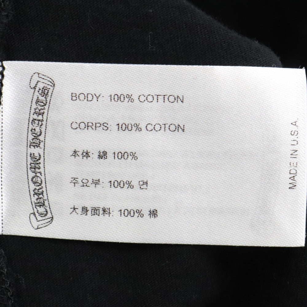CHROME HEARTS(クロムハーツ) Neck Logo L/S TEE ネックロゴ スリーブプリント 長袖Tシャツ クルーネックカットソー ブラック