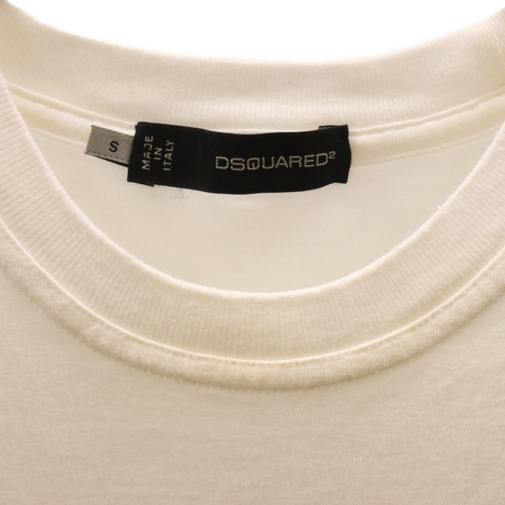 DSQUARED2(ディースクエアード) フロントプリントTシャツ 半袖カットソー S74GC0793 S20694 ホワイト