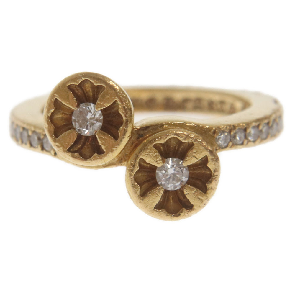 CHROME HEARTS(クロムハーツ) DBL NGTV CH PLUS DMND 22K ダブルネガティブCHプラスリング ゴールドリング 11号 国内ギャラ付き