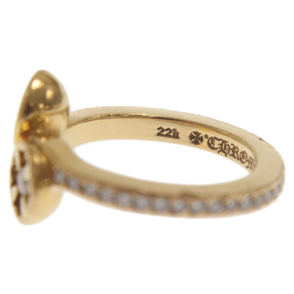 CHROME HEARTS(クロムハーツ) DBL NGTV CH PLUS DMND 22K ダブルネガティブCHプラスリング ゴールドリング 11号 国内ギャラ付き