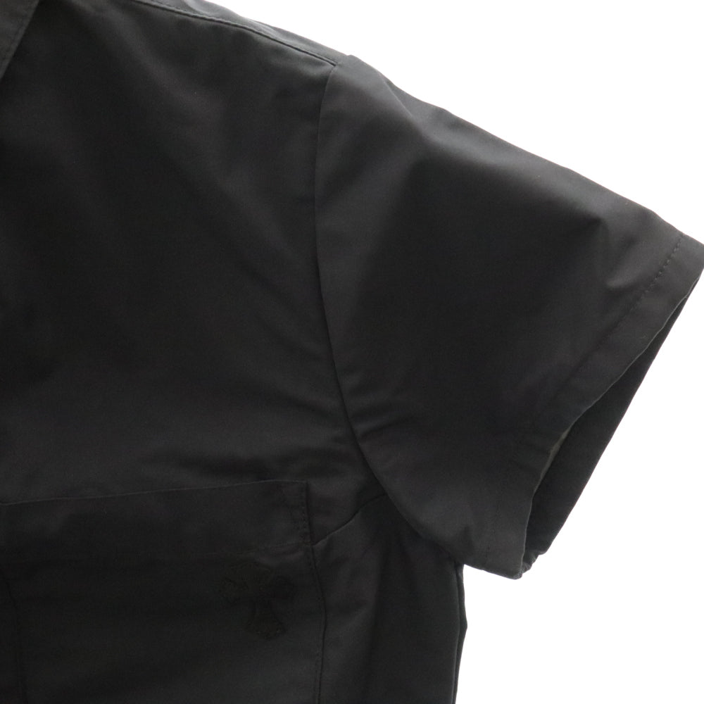 CHROME HEARTS(クロムハーツ) クロスパッチ付き クロスボールボタン ナイロン半袖シャツ ブラック レディース
