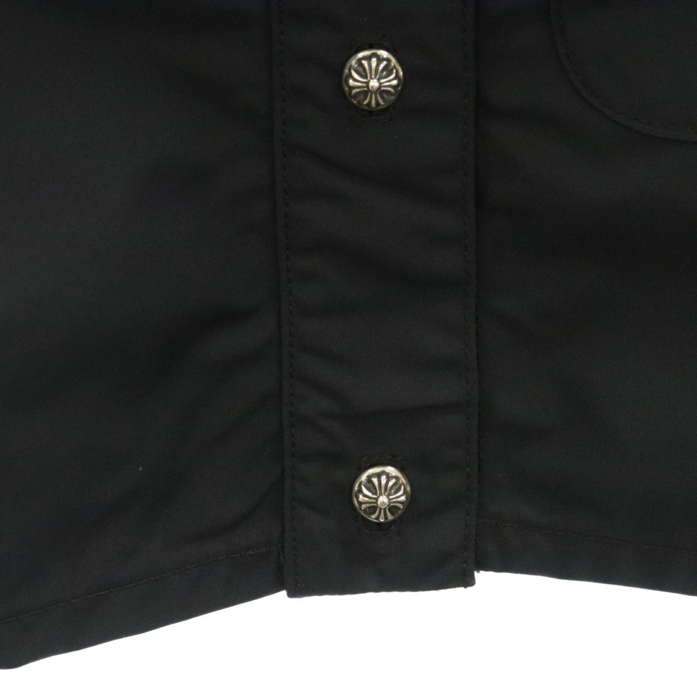 CHROME HEARTS(クロムハーツ) クロスパッチ付き クロスボールボタン ナイロン半袖シャツ ブラック レディース