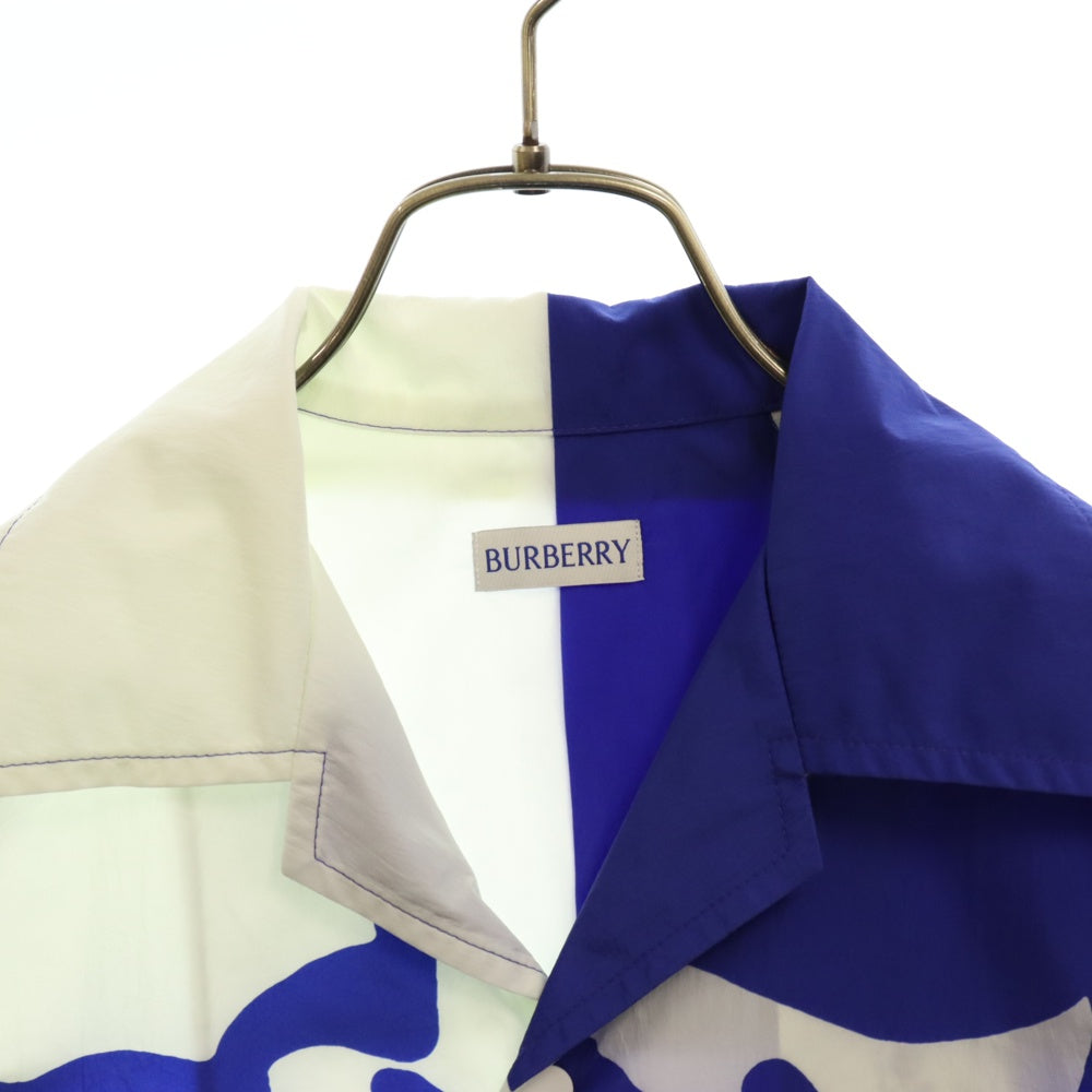 BURBERRY(バーバリー) EKD 総柄ナイロン半袖シャツ ブルー/ホワイト 8090011