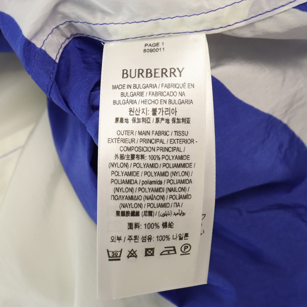 BURBERRY(バーバリー) EKD 総柄ナイロン半袖シャツ ブルー/ホワイト 8090011