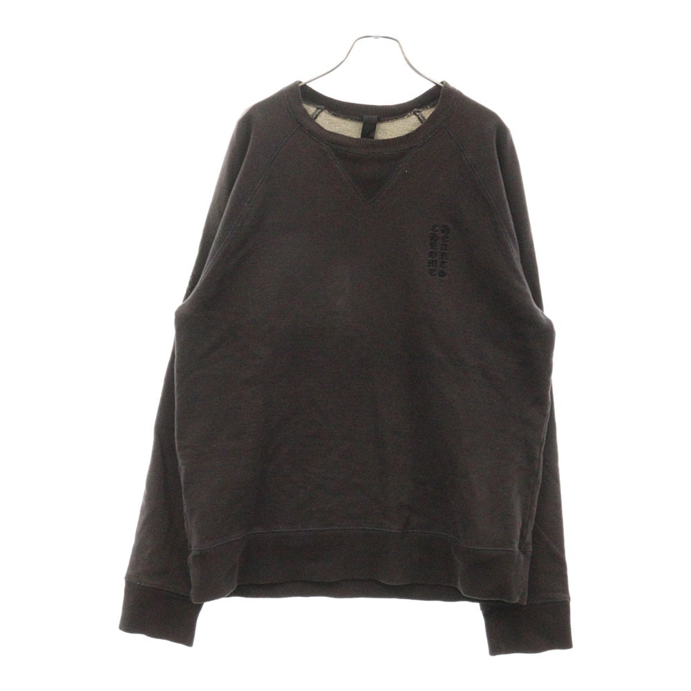 CHROME HEARTS(クロムハーツ) GRP Y NOT 2-TND SWTSHRT ワイノット クルーネックトレーナー ロゴ刺繍 バーティカルロゴ スウェットシャツ チャコールグレー