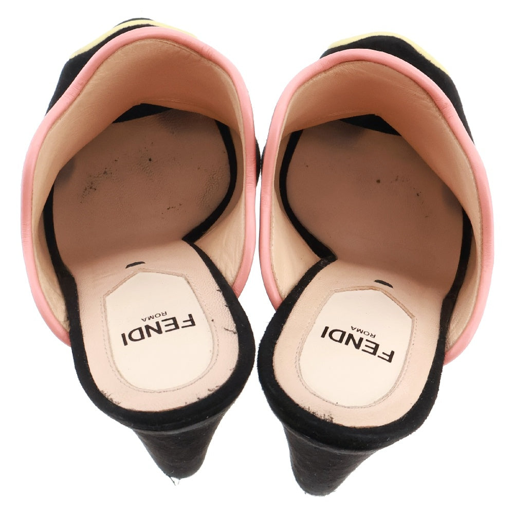 FENDI(フェンディ) Suede Wave Platform Mules スウェード ミュール レディース ブラック