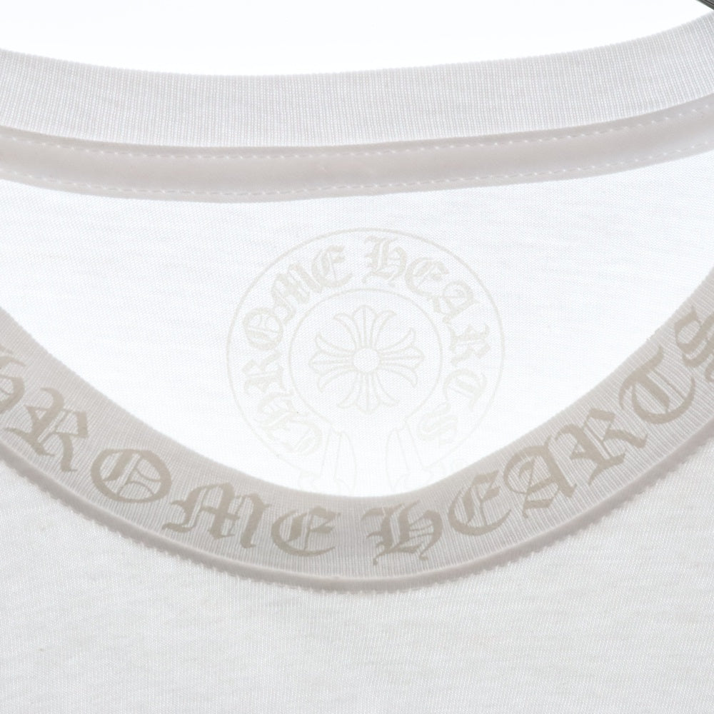 CHROME HEARTS(クロムハーツ) Old English Neck Logo L/S Tee ネック ロゴ プリント 長袖Tシャツ ホワイト