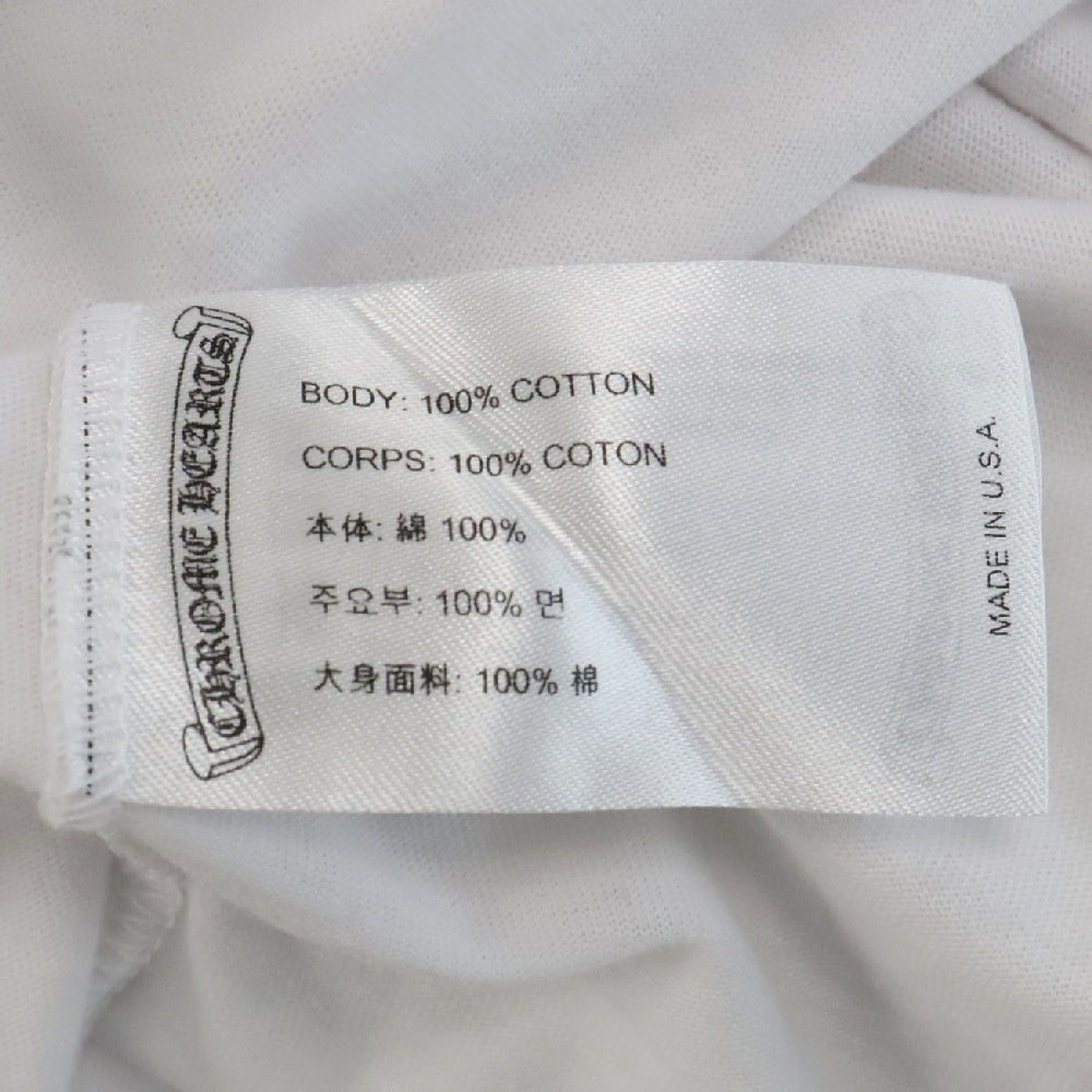 CHROME HEARTS(クロムハーツ) Old English Neck Logo L/S Tee ネック ロゴ プリント 長袖Tシャツ ホワイト