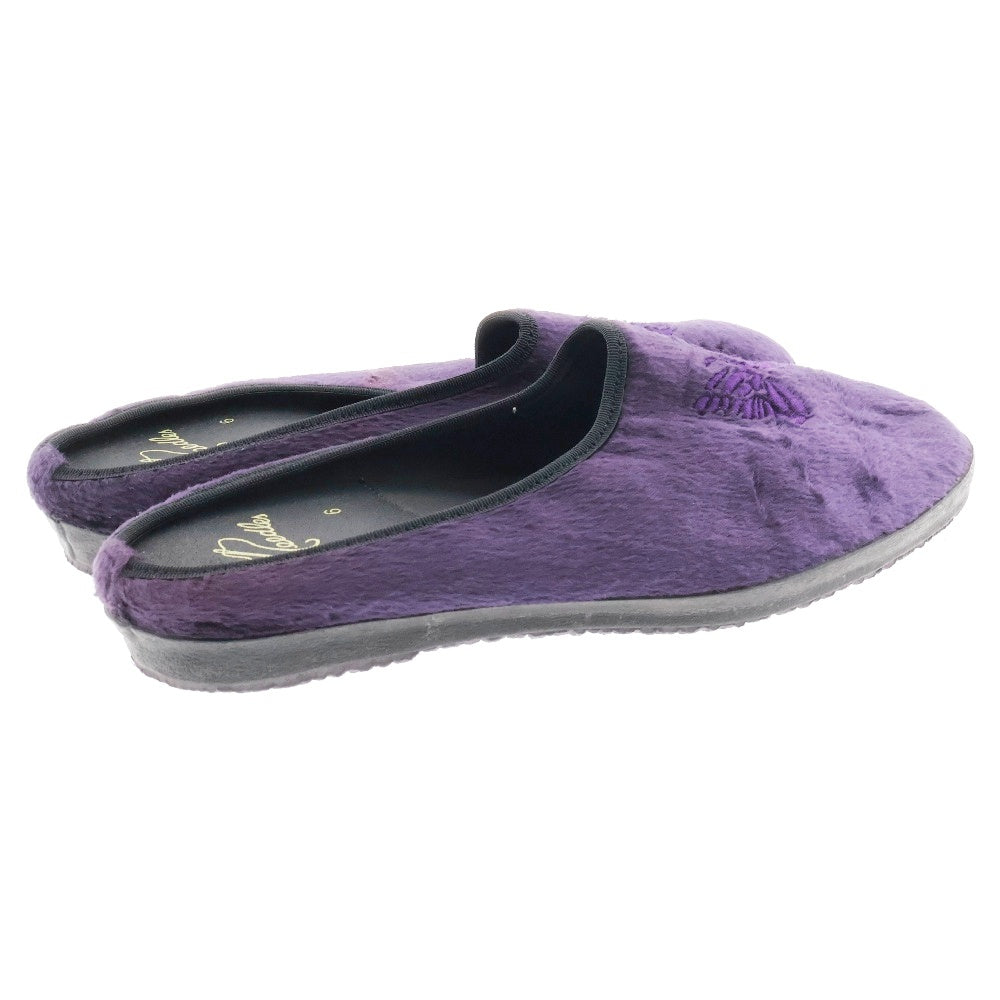 Needles(ニードルス) Papillon Emb. Gobelin Jacquard Mule ベルベットパピヨンミュール ベロア スリッポン サンダル パープル レディース